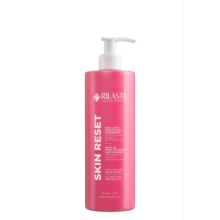 Rilastil Skin Reset Olio Latte Struccante Detergente - Rimuove trucco e impurità - 400 ml