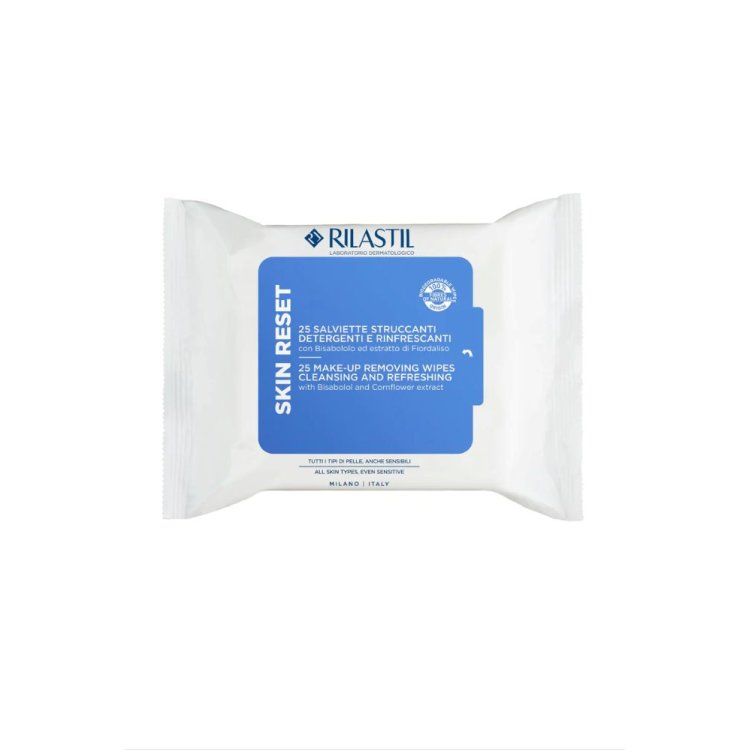 Rilastil Skin Reset Salviettine Struccanti Detergenti - Salviette struccanti per pelle sensibile - 25 pezzi
