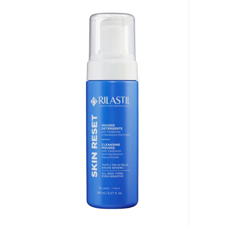 Rilastil Skin Reset Mousse Detergente - Schiuma detergente per viso e occhi - 165 ml