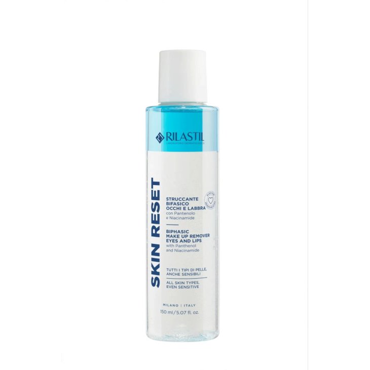 Rilastil Skin Reset Struccante bifasico occhi e labbra - Rimuove tutti i tipi di trucco anche waterproof - 150 ml