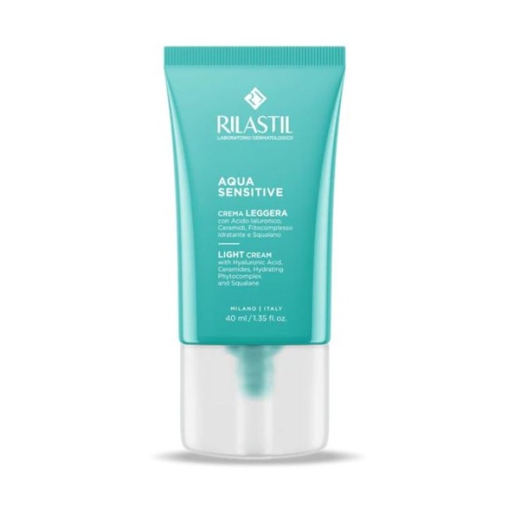 Rilastil Aqua Sensitive Crema Leggera - Crema viso idratante per pelli normali e miste - 40 ml