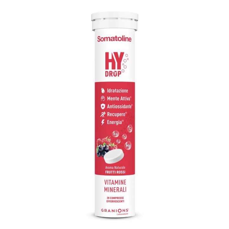 Somatoline Hydrop - Integratore energetico a base di vitamine e minerali - Gusto frutti rossi - 20 compresse effervescenti 