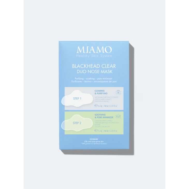 Miamo Blackhead Clear Duo Nose Mask - Maschera naso per punti neri - 5 maschere STEP 1 + 5 maschere STEP 2 + 10 cotton fiock Miamo Blackhead Clear Duo Nose Mask - Maschera naso per punti neri - 5 maschere STEP 1 + 5 maschere STEP 2 + 10 cotton fiock