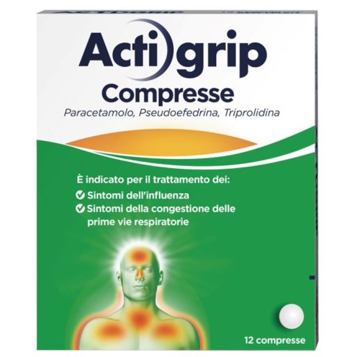 Actigrip - Sollievo rapido dai sintomi dell'influenza - 12 Compresse 