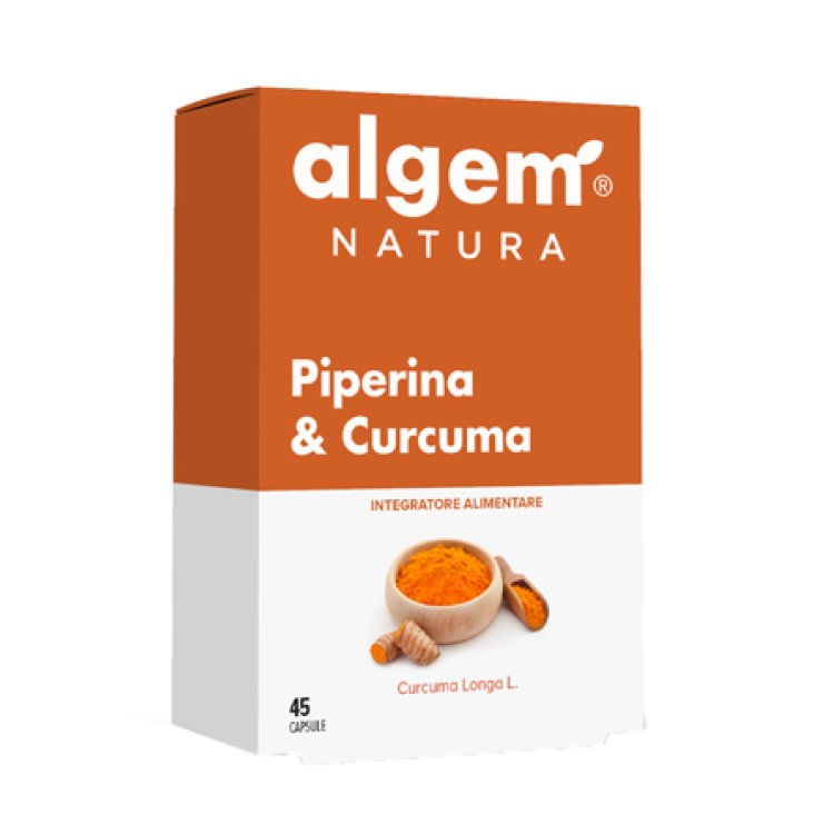 Algem Piperina & Curcuma - Integratore per la funzionalità del sistema digerente - 45 capsule