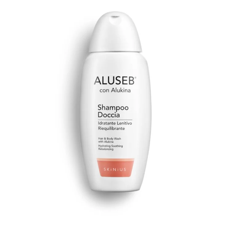 Aluseb Shampoo Doccia - Detergente quotidiano viso, corpo e capelli per dermatite seborroica - 125 ml