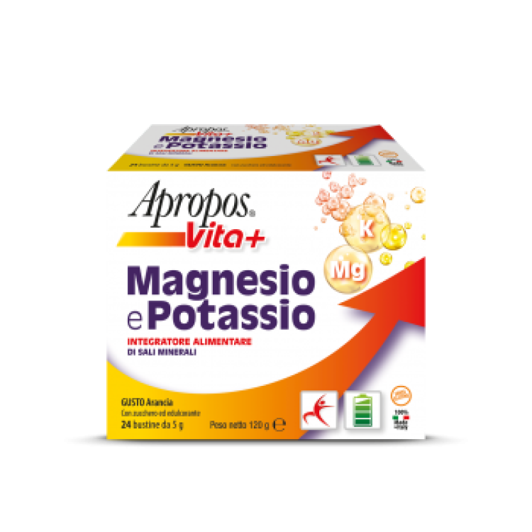 Apropos Vita+ Magnesio e Potassio - Integratore alimentare di sali minerali - 24 buste