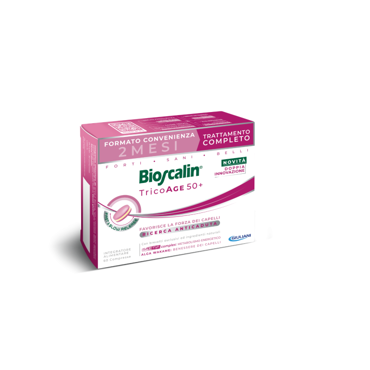 Bioscalin Tricoage 50+ - Integratore per capelli assottigliati e diradati - 60 compresse - Nuova Formula