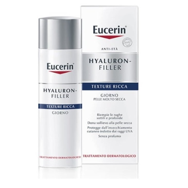 Eucerin Hyaluron Filler Crema Giorno Ricca - Crema viso antietà per pelle molto secca - 50 ml