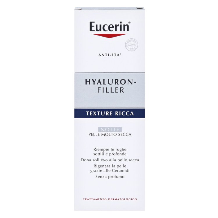 Eucerin Hyaluron Filler Crema Viso Notte Ricca - Crema notte per pelle molto secca - 50 ml 