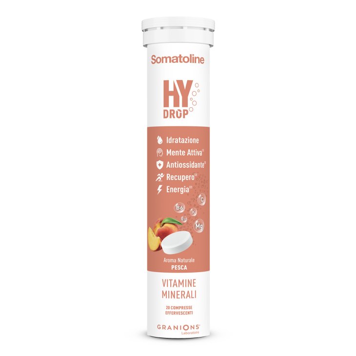 Somatoline Hydrop - Integratore energetico a base di vitamine e minerali - Gusto pesca - 20 compresse effervescenti