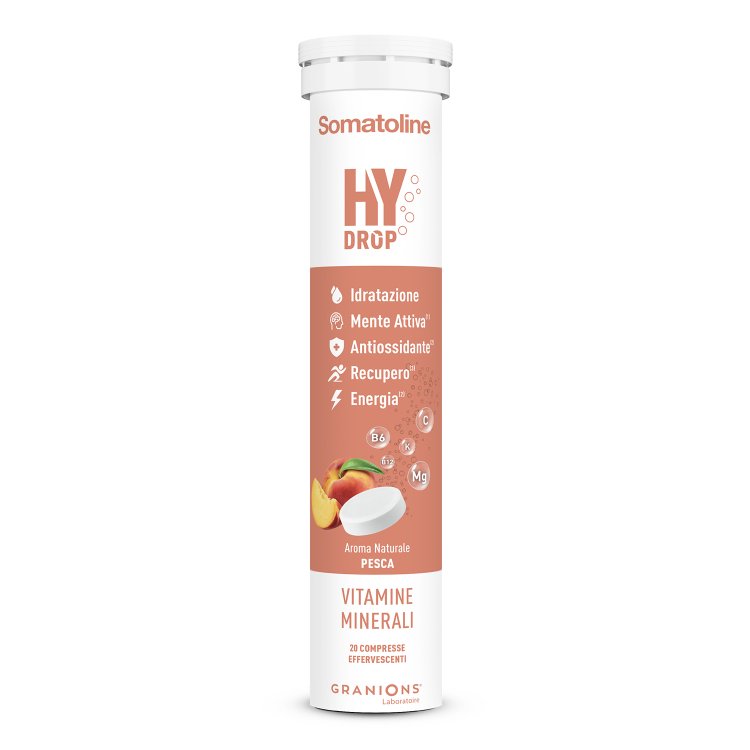Somatoline Hydrop - Integratore energetico a base di vitamine e minerali - Gusto pesca - 20 compresse effervescenti