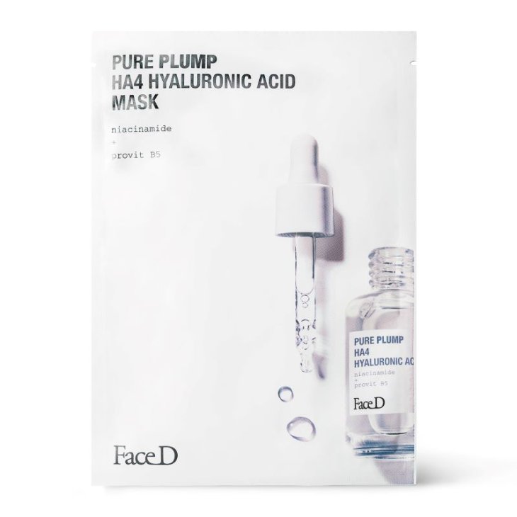 FaceD Pure Plump HA4 Hyaluronic Acid Mask - Maschera viso idratante intensiva all'Acido Ialuronico - 1 maschera 