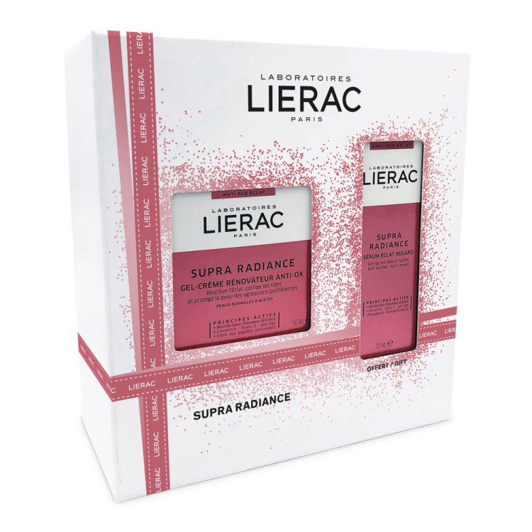 Lierac Cofanetto Supra Radiance Gel - Gel Crema Antiox Rinnovatrice 50 ml + Siero Occhi Illuminante 15 ml