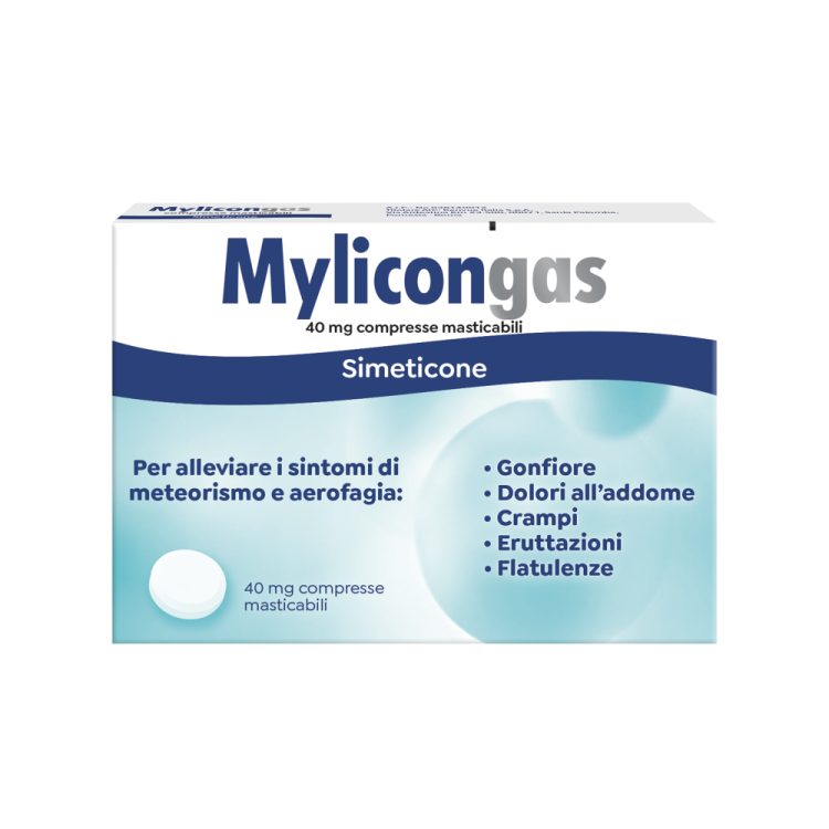 Mylicongas - Simeticone contro gonfiore e meteorismo - 50 compresse Masticabili 