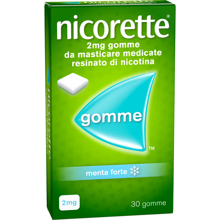Nicorette Gomme da Masticare - Utili per smettere di fumare - Gusto Menta Forte - 30 gomme 2 mg