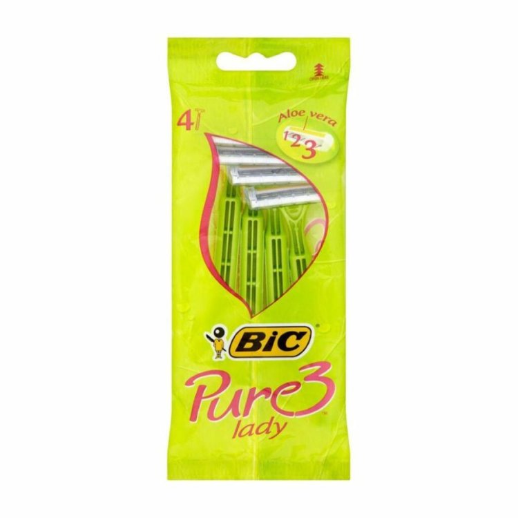 Bic Pure 3 Lady Rasoio Trilama con Aloe Vera - 4 Pezzi