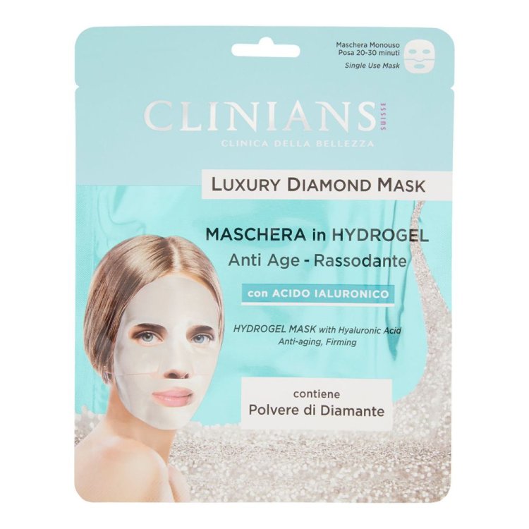 Clinians Luxury Diamond Mask Maschera Viso Hydrogel Anti-Età 2 Pezzi