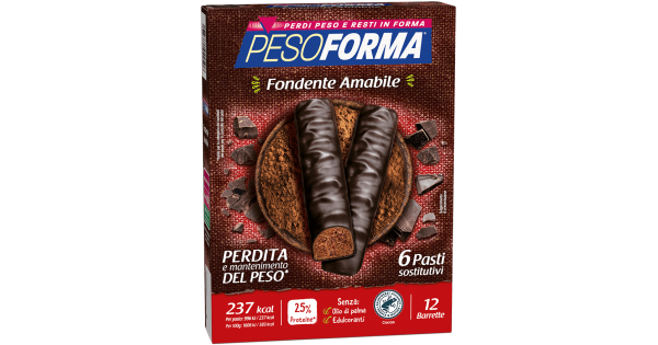 Pesoforma Barrette Cioccolato Fondente Amabile - Barrette sostitutive del  pasto per perdere peso - 12 barrette