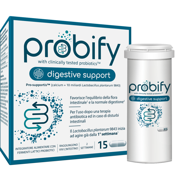 Probify Digestive Support - Integratore per l'equilibrio della flora intestinale e per la funzione digestiva - 15 capsule