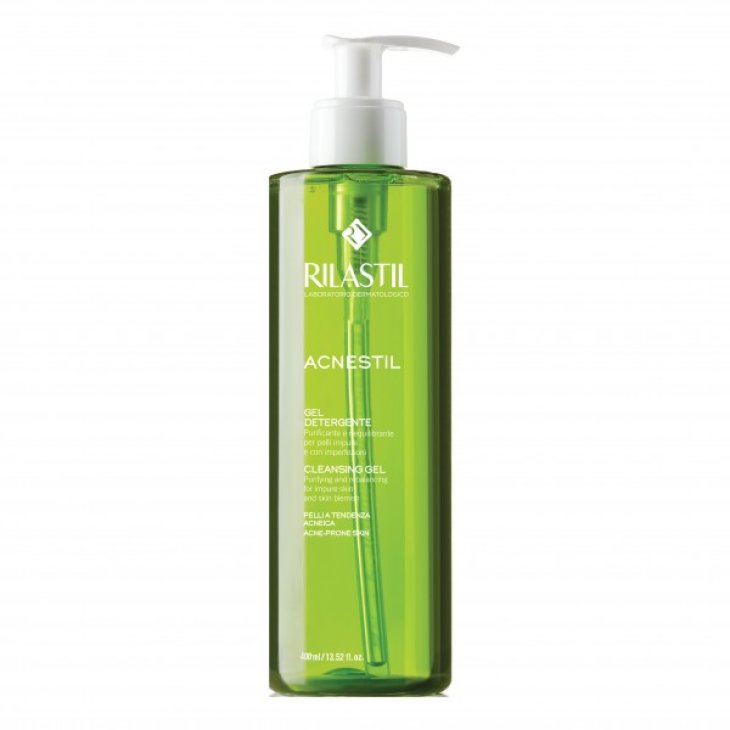Rilastil Acnestil Gel Detergente - Detergente viso per pelle grassa ed impura - 400 ml