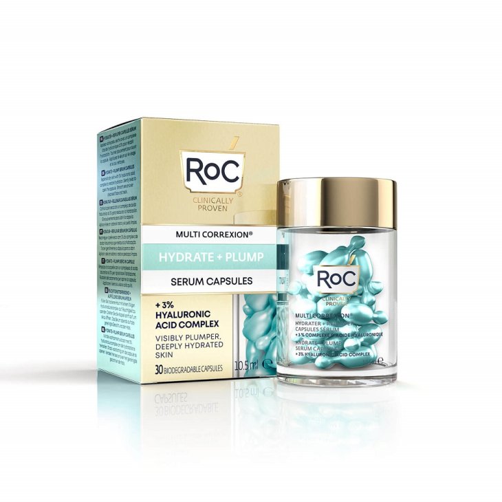 Roc Multi Correxion Hydrate+ Plump Siero Rimpolpante -  Siero da notte idratante in capsule - 30 capsule