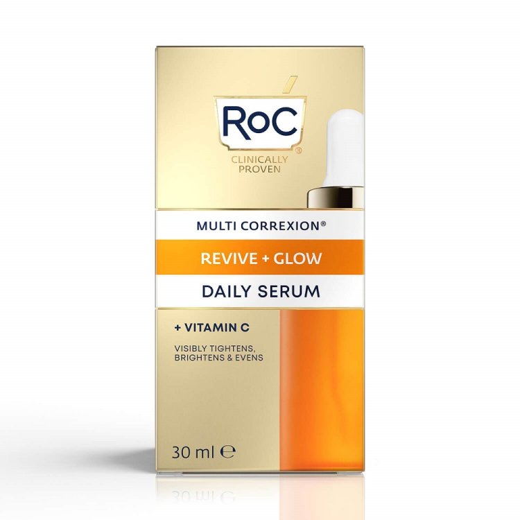 Roc Multi Correxion Revive + Glow Siero Viso Illuminante - Siero viso uniformante antirughe alla Vitamina C - 30 ml