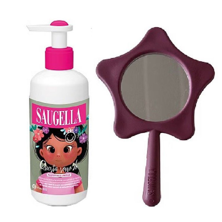 Saugella Questa Sono Io Bundle Girl Detergente con Gadget - Detergente intimo 200 ml + Specchio omaggio  