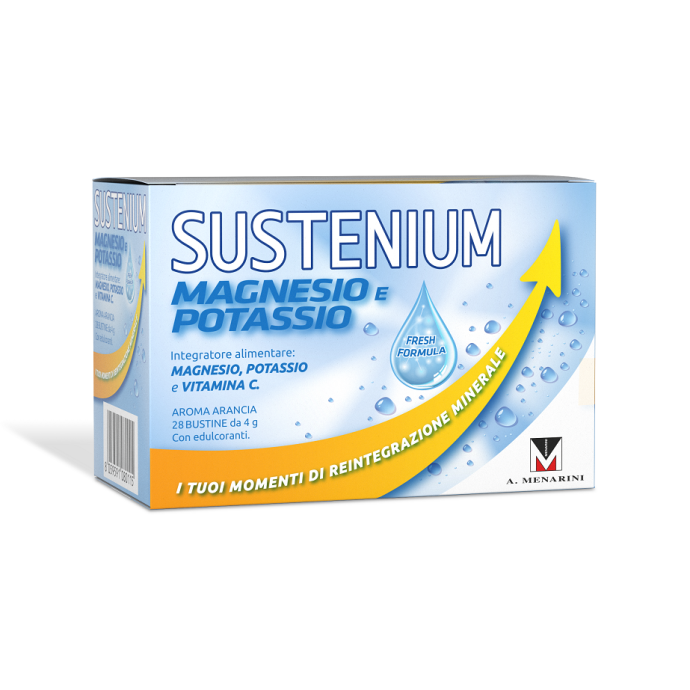 Sustenium Magnesio e Potassio - Integratore per stanchezza ed affaticamento - 28 Buste (14 bustine + 14 omaggio)