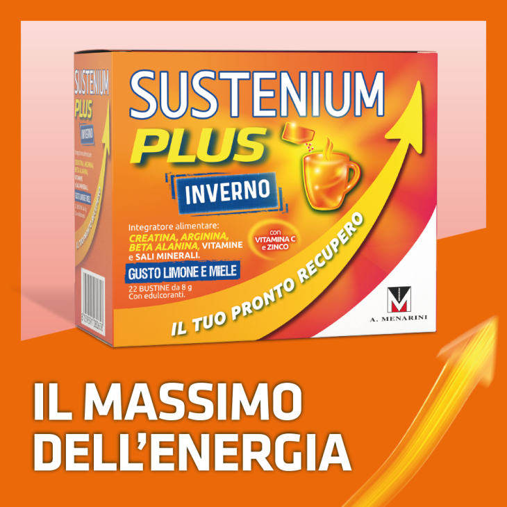 Sustenium Plus Inverno - Integratore alimentare energizzante ed immunostimolante - 22 bustine