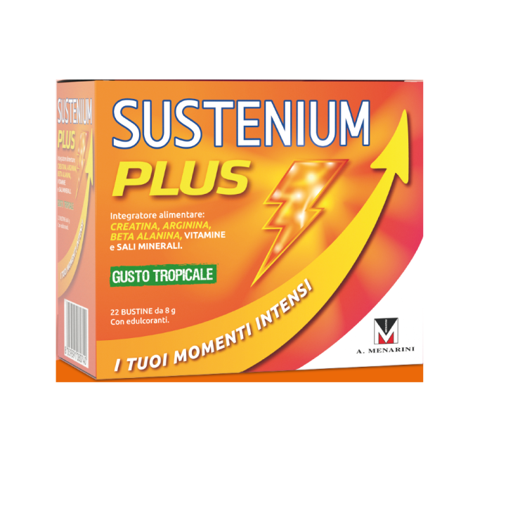 Sustenium Plus - Integratore alimentare energizzante - Gusto Tropicale - 22 bustine