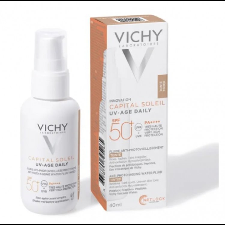 Vichy Capital Uv-Age Colorata SPF50+ - Fluido visocolorato antietà con fattore di protezione solare - 40 ml