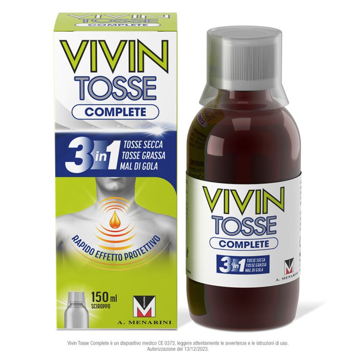 Vivin Tosse Complete Sciroppo - Rapido sollievo da mal di gola, tosse secca e tosse grassa - 150 ml