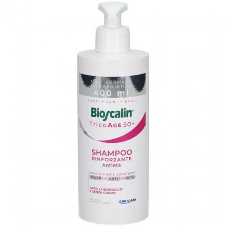 Bioscalin Tricoage 50+ Shampoo Rinforzante - Ideale per capelli sottili e diradati - 400 ml