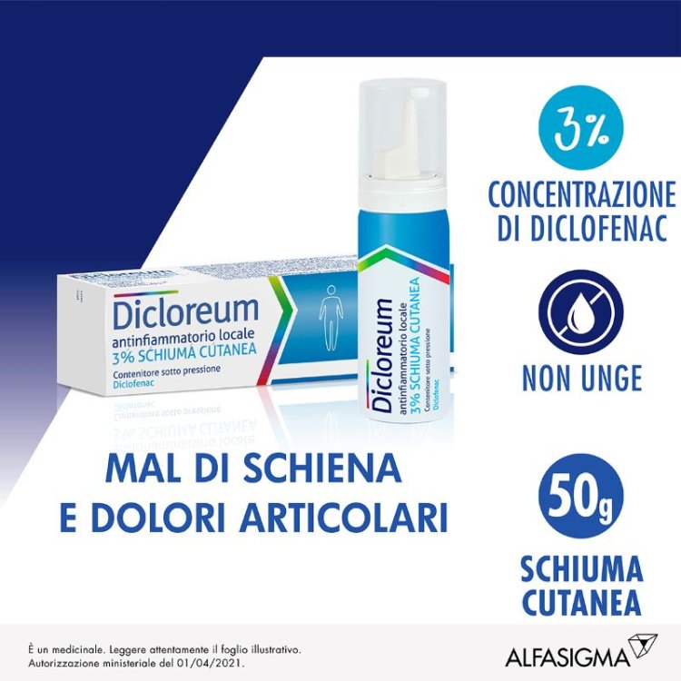 Dicloreum Schiuma Cutanea 50 g 3%
