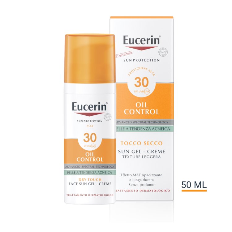 Eucerin Sun Oil Control Gel Crema Dry Touch SPF30 - Protezione solare viso tocco secco - 50 ml