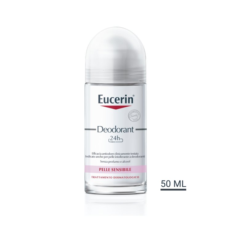 Eucerin Deodorante Roll On 24 ore - Adatto per pelli sensibili - 50 ml