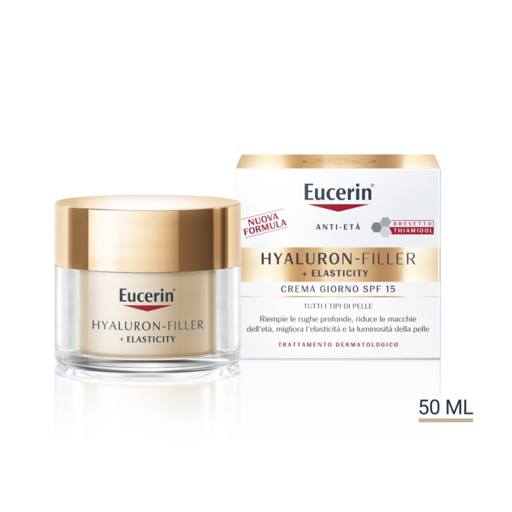 Eucerin Hyaluron Filler + Elasticity Crema Viso SPF15 - Crema viso da giorno antirughe - 50 ml