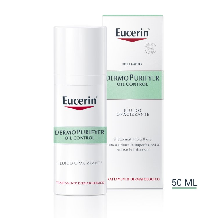 Eucerin Dermopurifyer Fluido Opacizzante - Ideale per pelle grassa ed a tendenza acneica - 50 ml