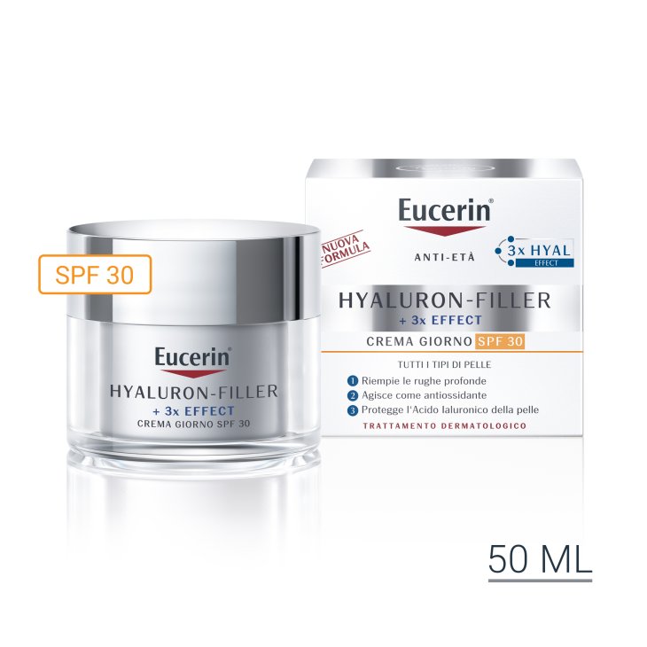Eucerin Hyaluron Filler + 3X Effect Crema Giorno SPF30 - Crema viso antirughe con protezione solare -50 ml