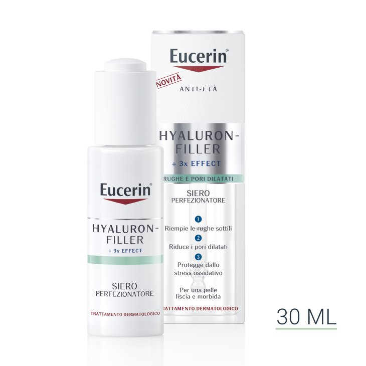 Eucerin Hyaluron Filler + 3X Effect Siero Perfezionatore - Siero antietà per pori dilatati - 30 ml