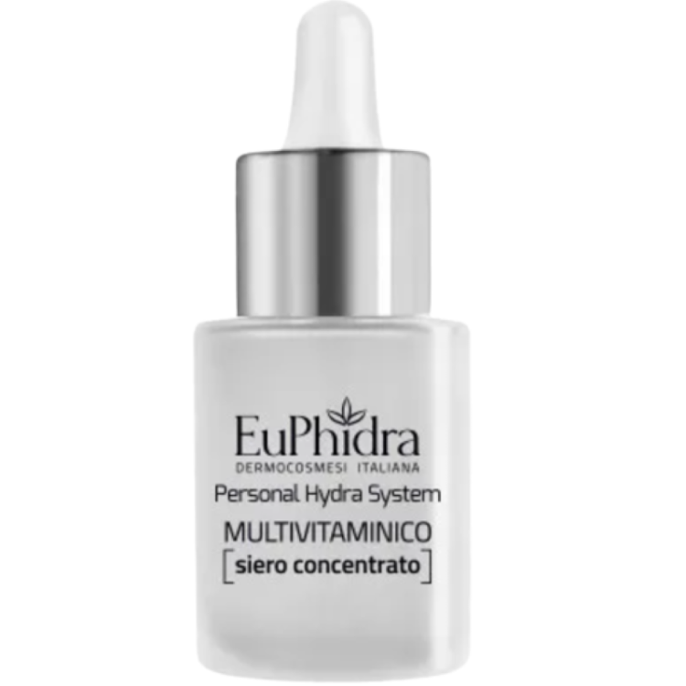 Euphidra Personal Hydra System Multivitaminico Siero Viso Concentrato - Siero antiossidante e illuminante per pelle stressata - 15 ml
