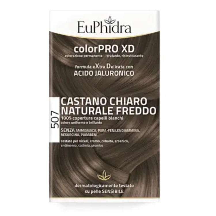 Euphidra ColorPRO XD Colorazione Permanente Tinta Numero 507 - Tinta capelli colore castano chiaro naturale freddo