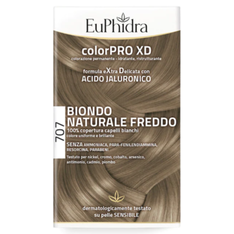 Euphidra ColorPro XD Colorazione Permanente Tinta Numero 707 - Tinta capelli colore biondo naturale freddo