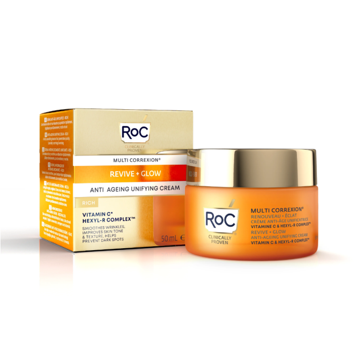 Roc Multi Correxion Revive + Glow Crema Anti-Età Uniformante - Crema viso alla vitamina C - 30 ml