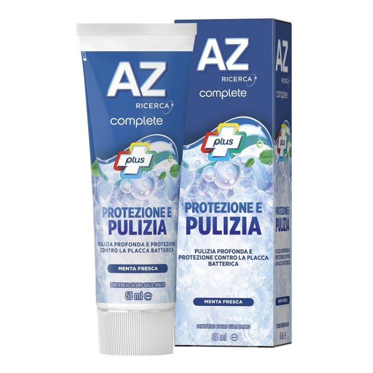 AZ Complete Plus Dentifricio Protezione e Pulizia - Dentifricio sbiancante antiplacca - Gusto menta fresca - 65 ml