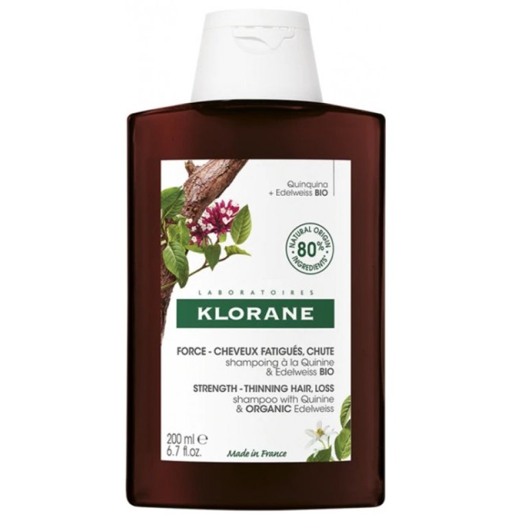 Klorane Shampoo Chinina e Stella Alpina - Shampoo anticaduta, stimolante - 200 ml