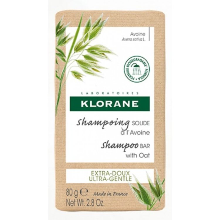 Klorane Shampoo Solido Avena Bio - Shampo delicato per capelli normali - 80 g