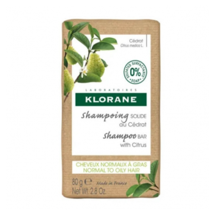 Klorane Shampoo Solido al Cedro - Shampoo purificante per capelli da normali a grassi - 80 g