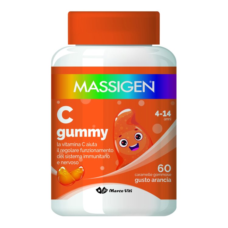 Massigen C Gummy - Integratore con Vitamina C per bambini da 4 a 14 anni - 60 Caramelle Gommose